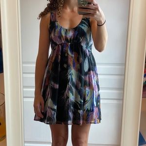 Urban Outfitters Med Pins and Needles Black Multicolor Babydoll Mini Dress